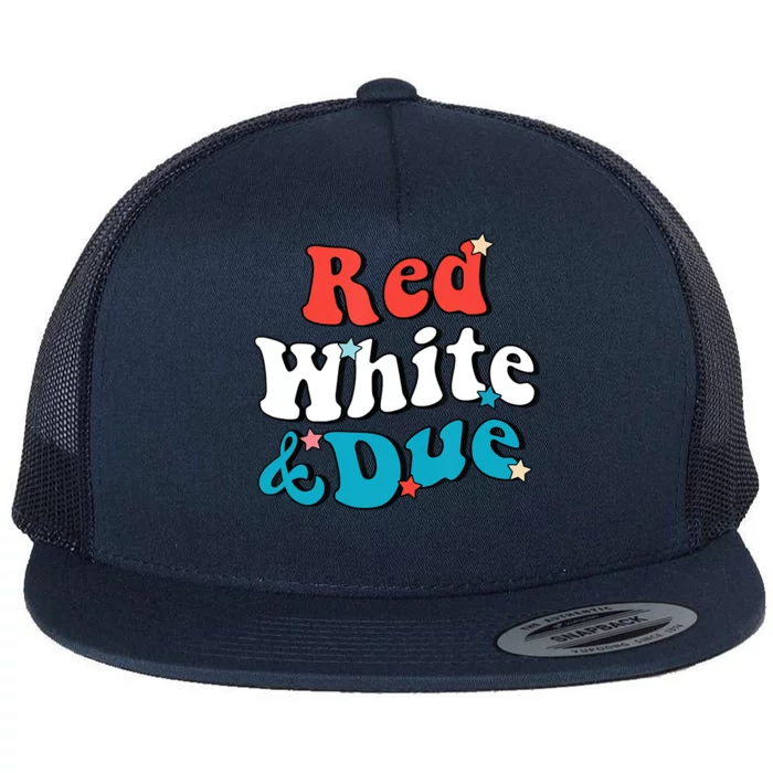 Red White And Due 4th Of July USA Baby Reveal American Flat Bill Trucker Hat