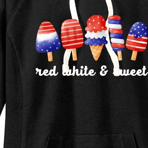 Red White And Sweet 4th Of July Women's Fleece Hoodie