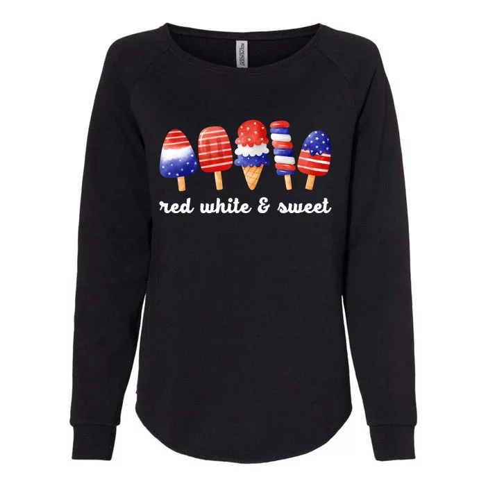 Red White And Sweet 4th Of July Womens California Wash Sweatshirt