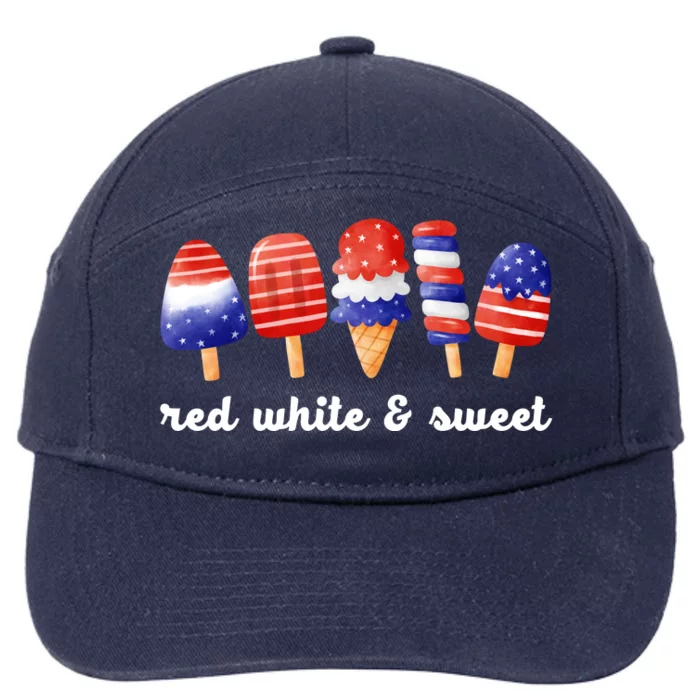 Red White And Sweet 4th Of July 7-Panel Snapback Hat