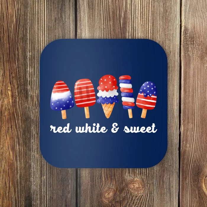 Red White And Sweet 4th Of July Coaster