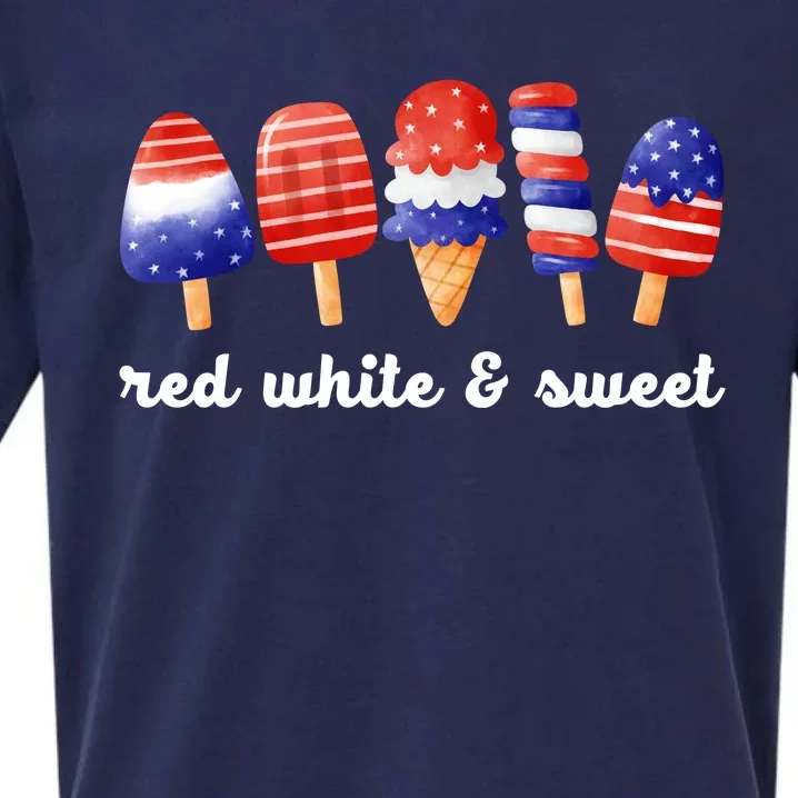 Red White And Sweet 4th Of July Sueded Cloud Jersey T-Shirt