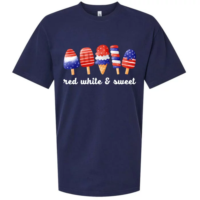 Red White And Sweet 4th Of July Sueded Cloud Jersey T-Shirt