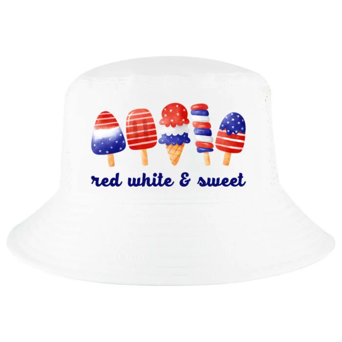 Red White And Sweet 4th Of July Cool Comfort Performance Bucket Hat