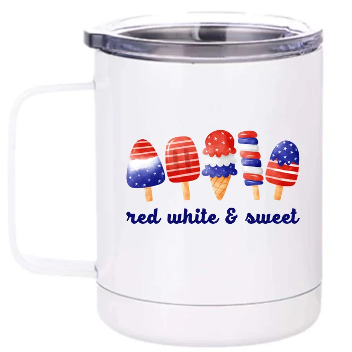 Red White And Sweet 4th Of July Front & Back 12oz Stainless Steel Tumbler Cup