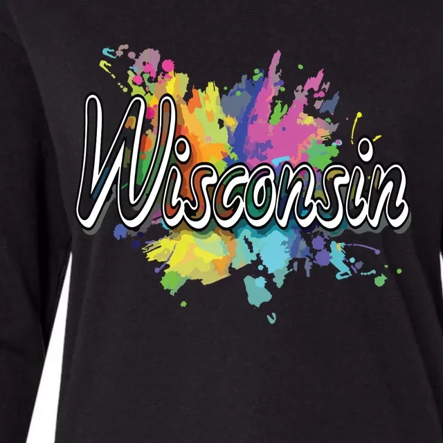 Retro Wisconsin Apparel For Women Wisconsin Womens Cotton Relaxed Long Sleeve T-Shirt