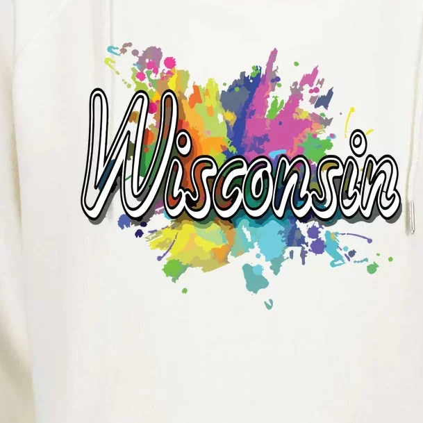 Retro Wisconsin Apparel For Women Wisconsin Womens Funnel Neck Pullover Hood