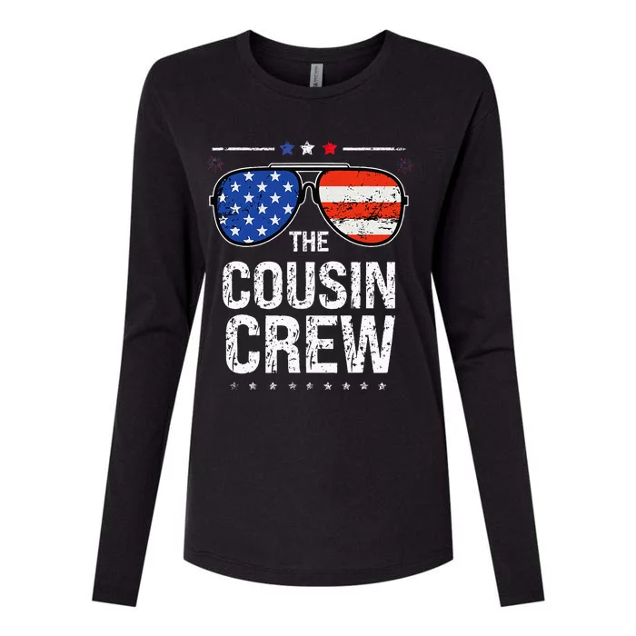 Red White And Blue Cousin Crew 4th Of July Independence Day Womens Cotton Relaxed Long Sleeve T-Shirt