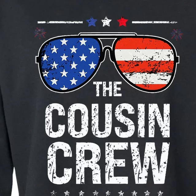 Red White And Blue Cousin Crew 4th Of July Independence Day Cropped Pullover Crew