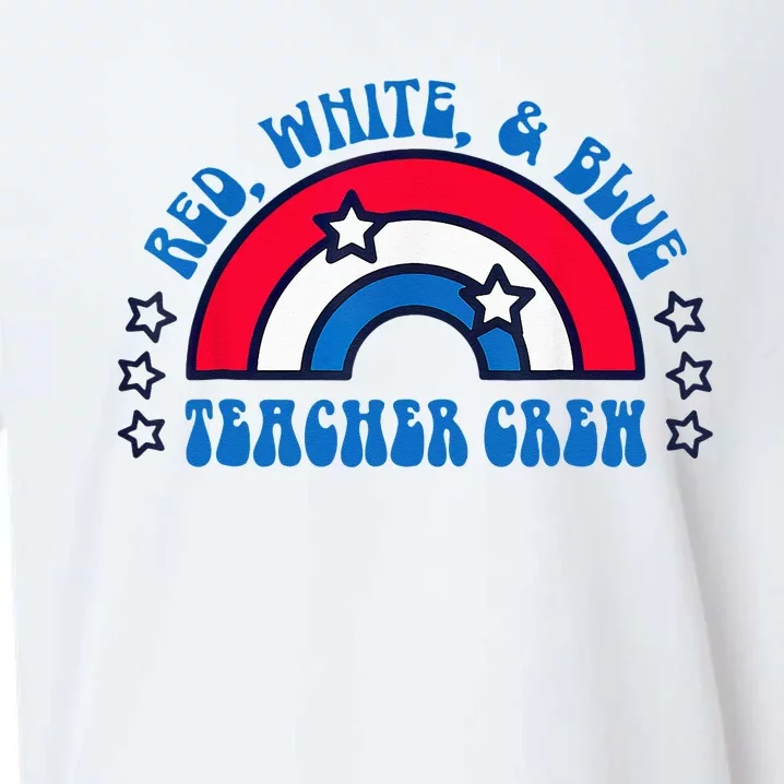 Red White and blue Teacher Crew 4th of July for teacher love Sueded Cloud Jersey T-Shirt