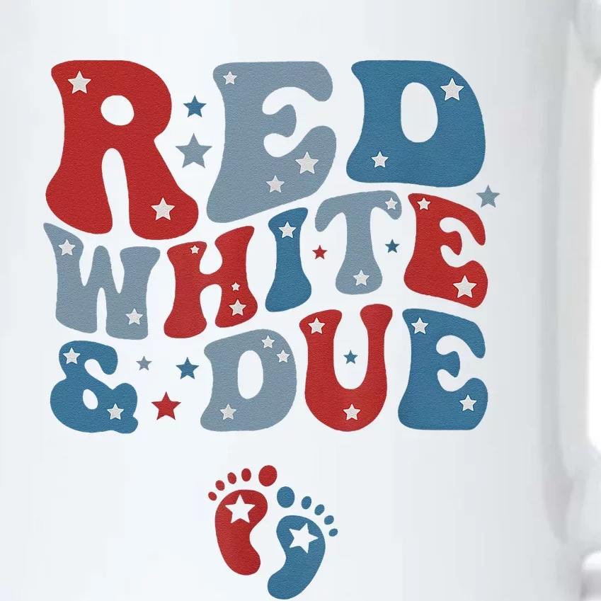 Red White And Due 4th Of July Usa Baby Reveal American Mommy Black Color Changing Mug