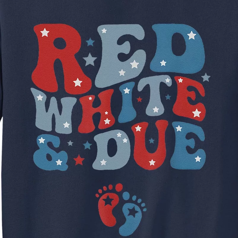 Red White And Due 4th Of July Usa Baby Reveal American Mommy Sweatshirt