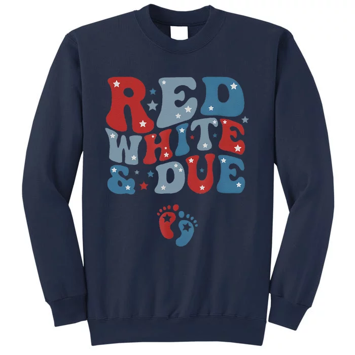 Red White And Due 4th Of July Usa Baby Reveal American Mommy Sweatshirt