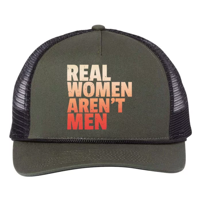 Real Wo Aren't Man Wo's Rights Bold Statement Vintage Retro Rope Trucker Hat Cap