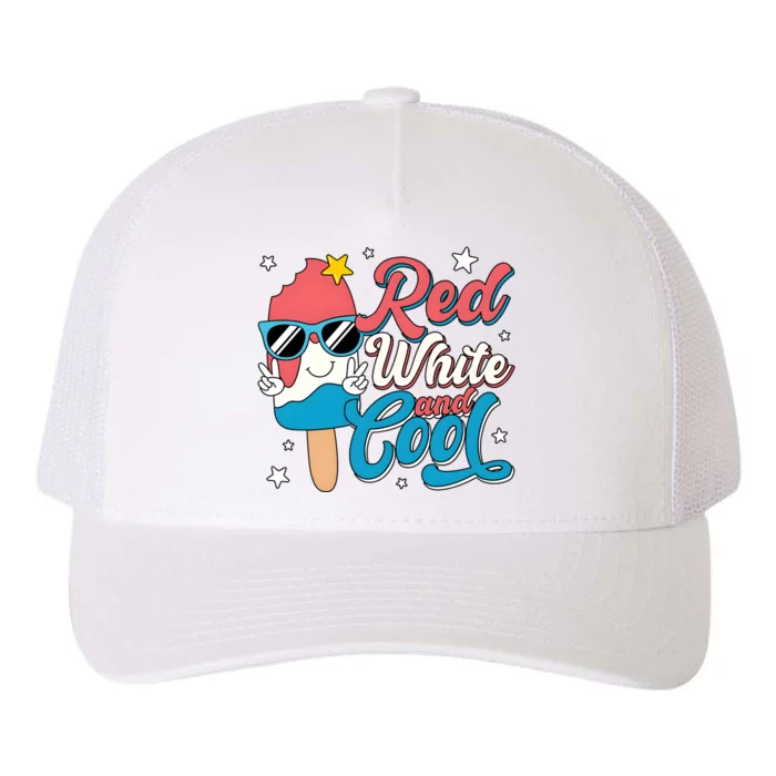 Red White And Cool 4th Of July Yupoong Adult 5-Panel Trucker Hat