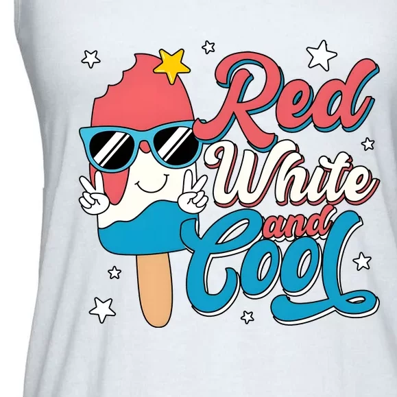 Red White And Cool 4th Of July Ladies Essential Flowy Tank