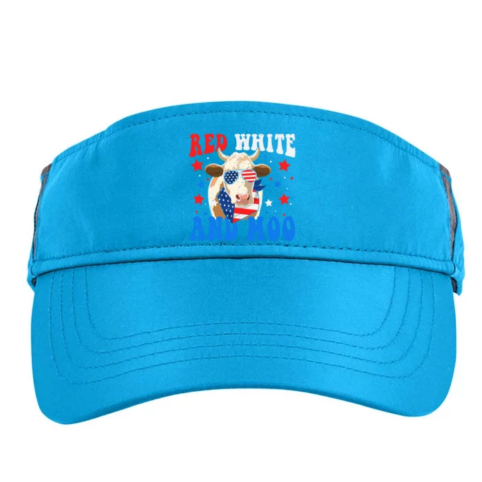 Red White And Moo Cow Gift Adult Drive Performance Visor