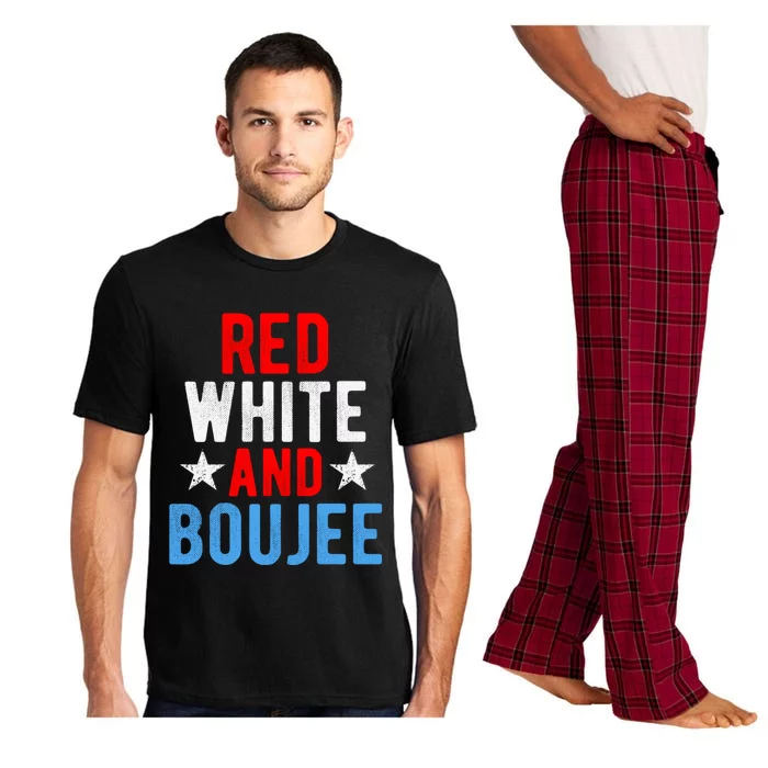 Red White And Boujee Funny 4th Of July Us Flag Gift Meaningful Gift Pajama Set