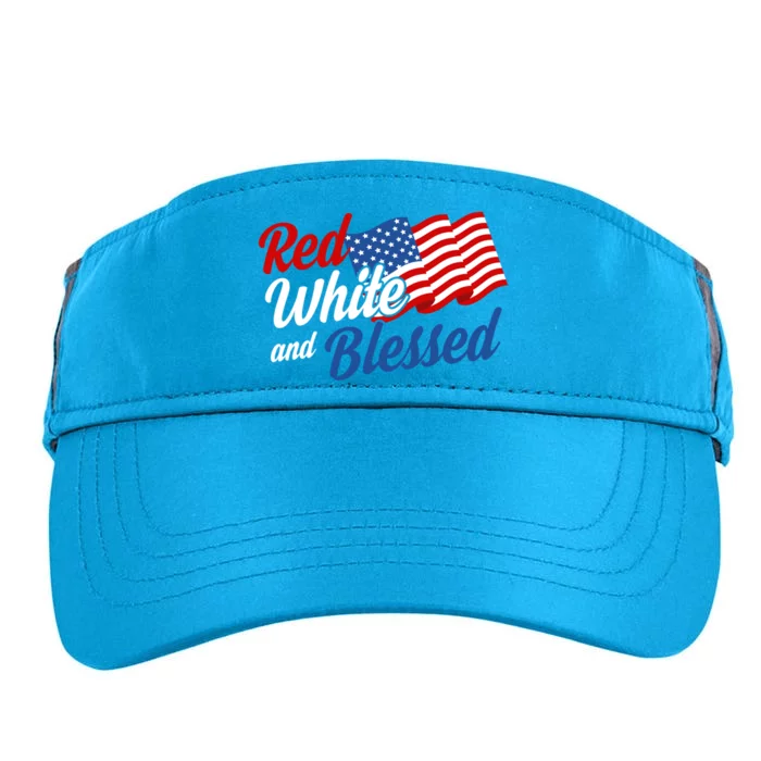 Red White And Blessed Funny 4th Of July Patriotic Gift Meaningful Gift Adult Drive Performance Visor