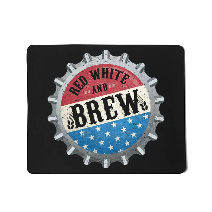 Red White And Brew 4th Of July Craft Beer Father Mousepad