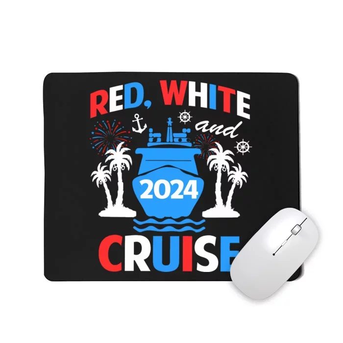 Red White And Cruise 4th Of July Family Matching Cruise Mousepad