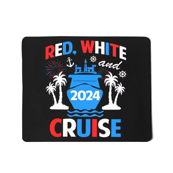 Red White And Cruise 4th Of July Family Matching Cruise Mousepad