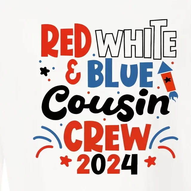 Red White And Blue Cousin Crew 2024 Cropped Pullover Crew