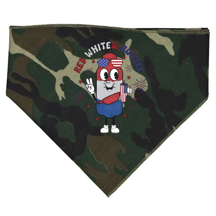 Red White And Boujee Funny 4th Of July USA-Made Doggie Bandana