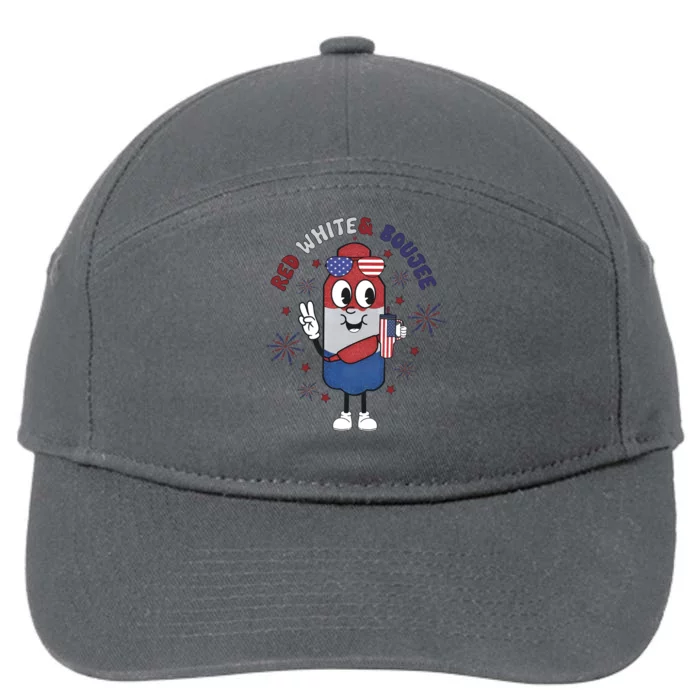 Red White And Boujee Funny 4th Of July 7-Panel Snapback Hat