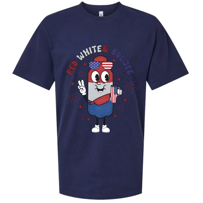 Red White And Boujee Funny 4th Of July Sueded Cloud Jersey T-Shirt