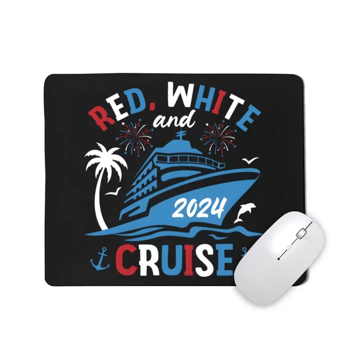 Red White And Cruise Patriotic 4th Of July Family Cruise Mousepad