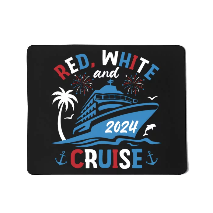 Red White And Cruise Patriotic 4th Of July Family Cruise Mousepad