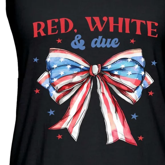 Red White And Due 4th Of July Pregnancy Ladies Essential Flowy Tank