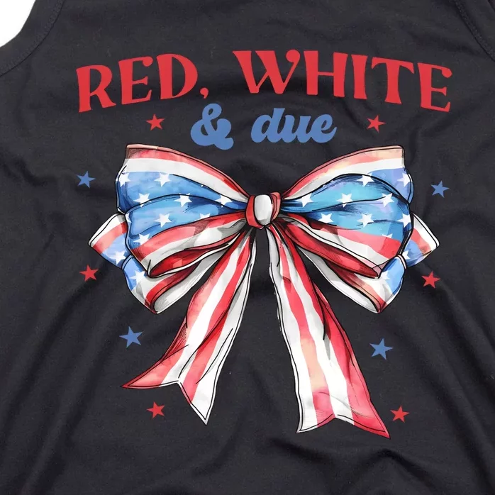 Red White And Due 4th Of July Pregnancy Tank Top