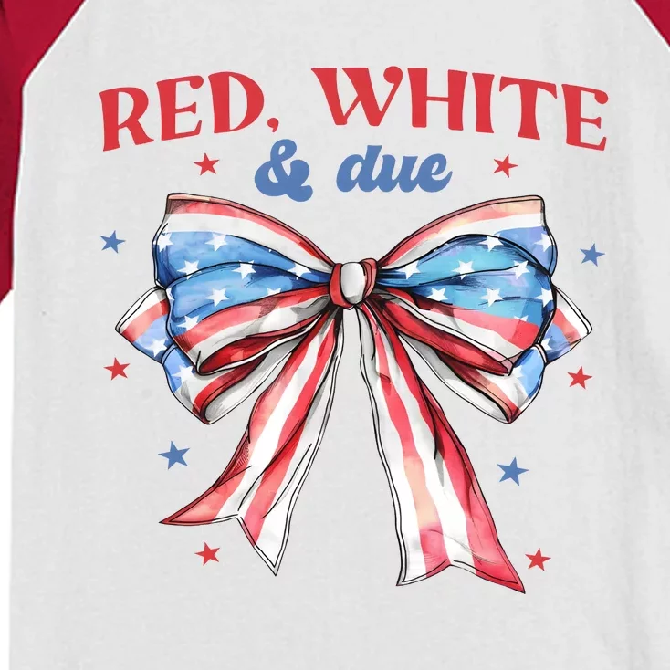 Red White And Due 4th Of July Pregnancy Kids Colorblock Raglan Jersey