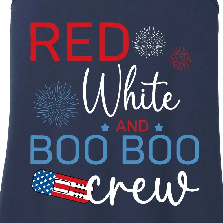 Red White And Boo Boo Crew 4th Of July Nurse Nursing Ladies Essential Tank