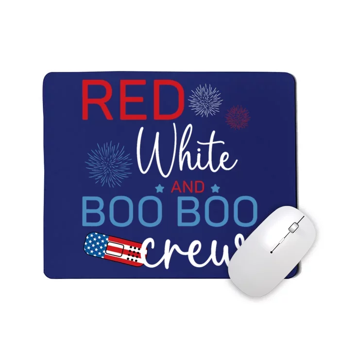 Red White And Boo Boo Crew 4th Of July Nurse Nursing Mousepad