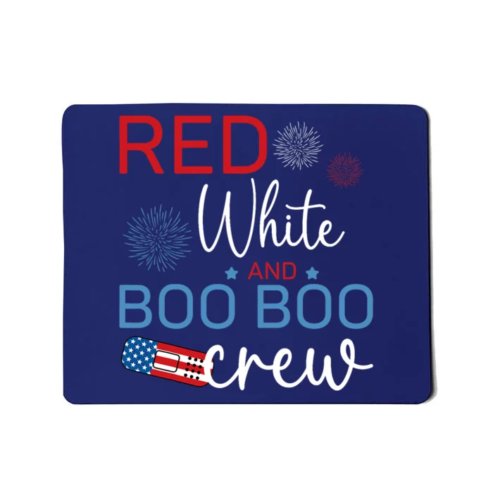 Red White And Boo Boo Crew 4th Of July Nurse Nursing Mousepad