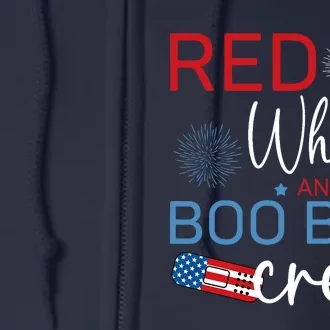 Red White And Boo Boo Crew 4th Of July Nurse Nursing Full Zip Hoodie