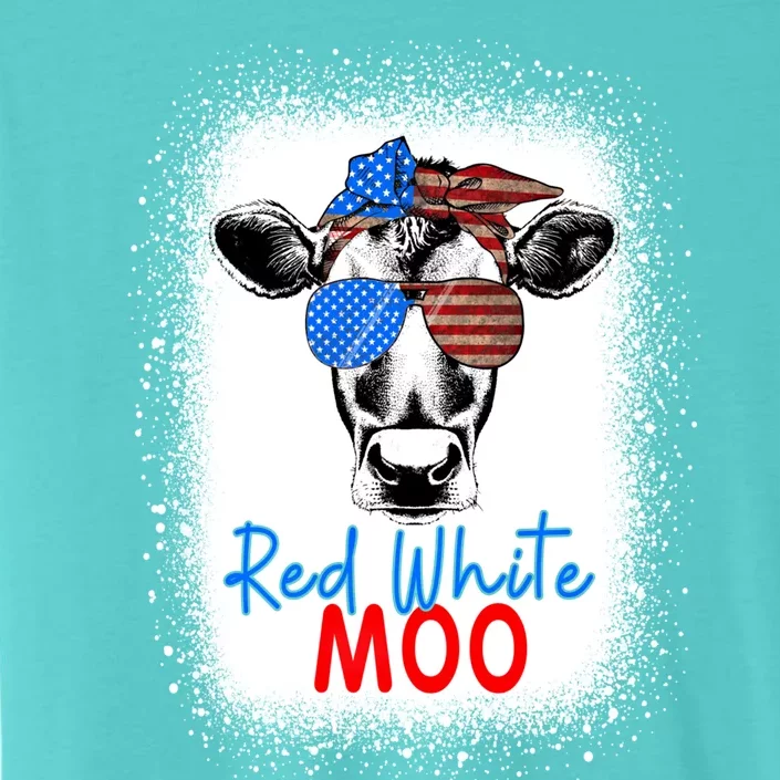 Red White And Moo Cow 4th Of July Usa Flag Farmer Patriotic Cute Gift ChromaSoft Performance T-Shirt