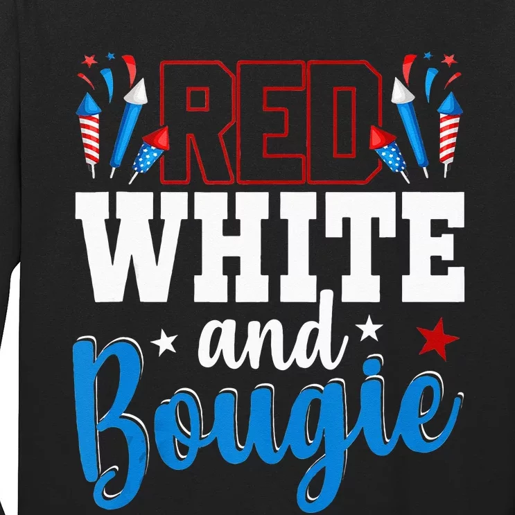 Red White And Bougie 4th Of July American Independence Day Long Sleeve Shirt