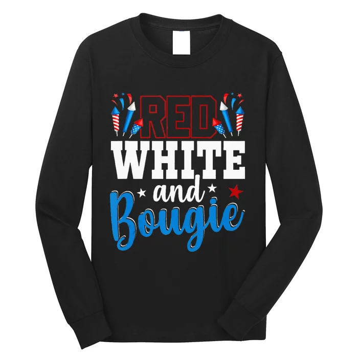 Red White And Bougie 4th Of July American Independence Day Long Sleeve Shirt