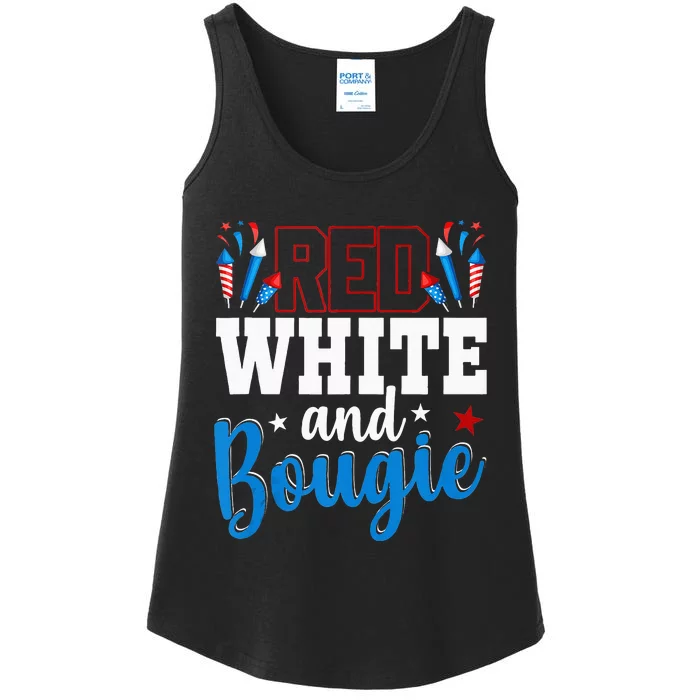 Red White And Bougie 4th Of July American Independence Day Ladies Essential Tank