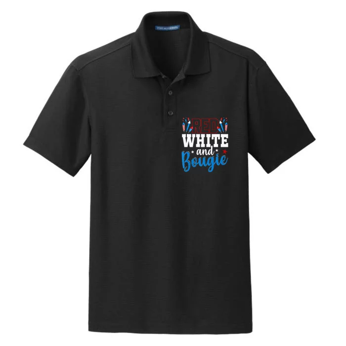 Red White And Bougie 4th Of July American Independence Day Dry Zone Grid Performance Polo