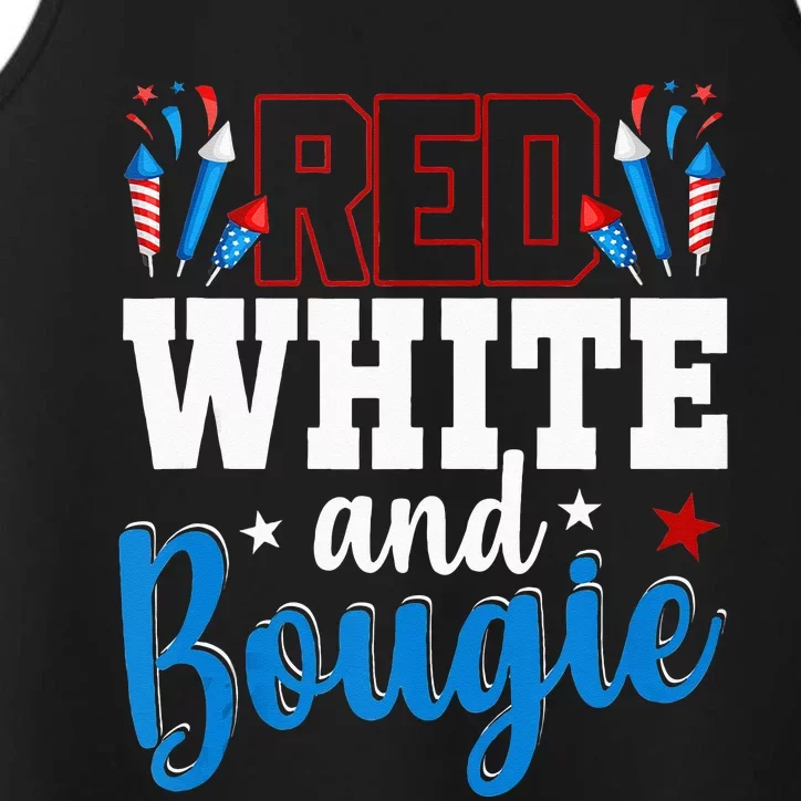 Red White And Bougie 4th Of July American Independence Day Performance Tank