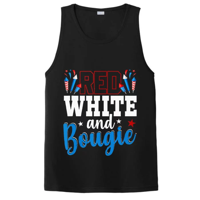 Red White And Bougie 4th Of July American Independence Day Performance Tank