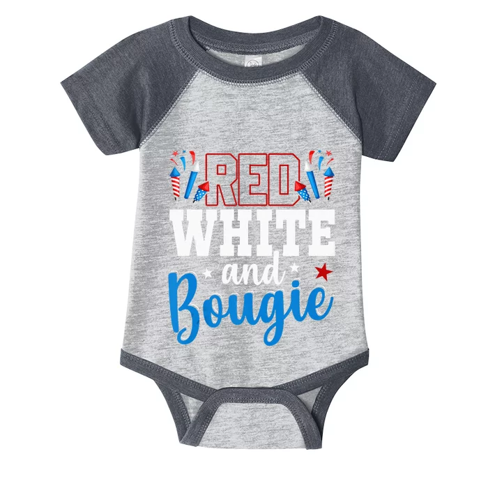 Red White And Bougie 4th Of July American Independence Day Infant Baby Jersey Bodysuit