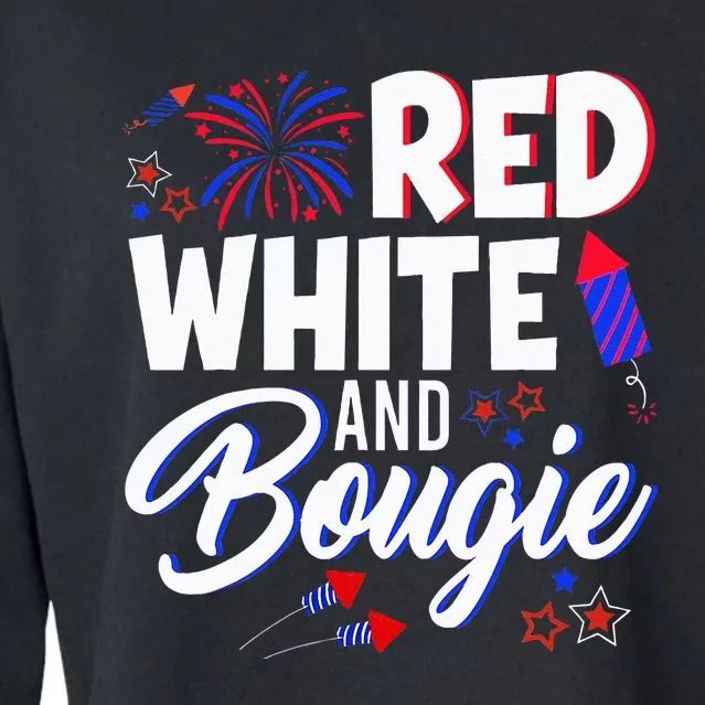 red white and bougie 4th of july american independence day Cropped Pullover Crew