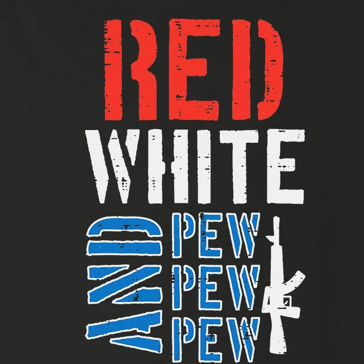 Red White And Pewpewpew Gun Funny 4th Of July Patriotic Toddler Long Sleeve Shirt