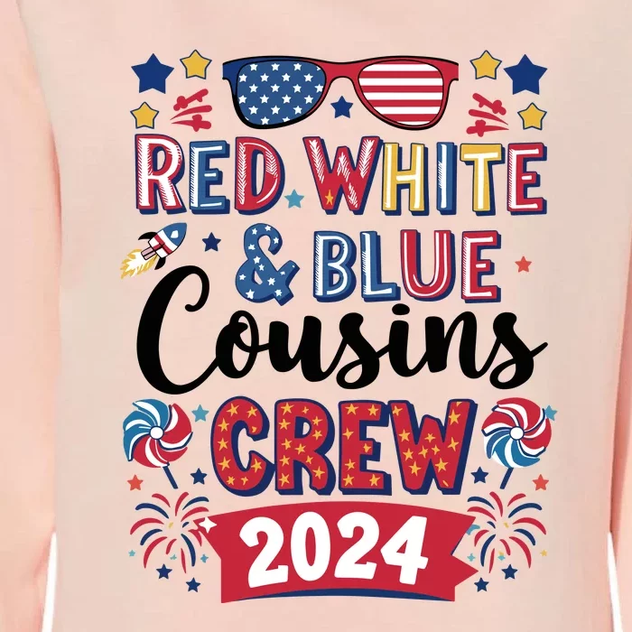 Red White And Blue Cousin Crew 2024 Womens California Wash Sweatshirt